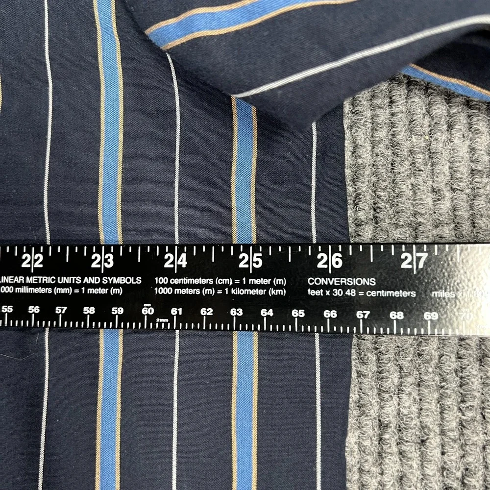 Plains Western Wear Shirt‎ Mens XL Extra Large Blue Striped Short Sleeve Snap